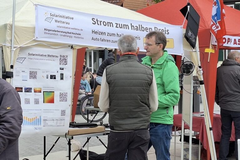 Infostand der Solarinitiative Wetterau auf der Nachhaltigkeitsmesse Bad Vilbel