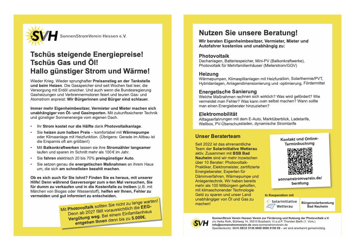 Bitte hilf mit, unseren Flyer zu verbreiten!